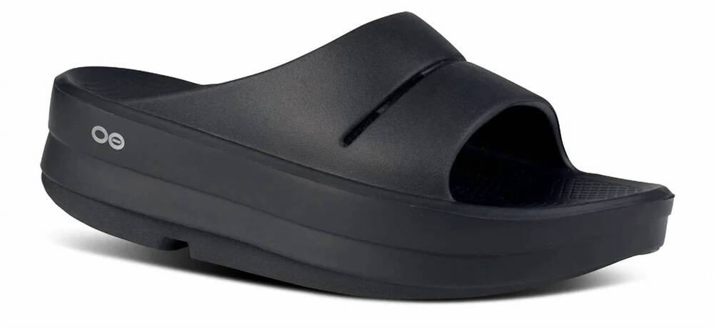 NEW OOFOS women's oomega ooahh slide sandal in black